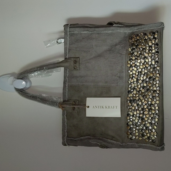 Antik Kraft Taupe Boho Tote Bag Shoulder Purse 47474 - Picture 11 of 11